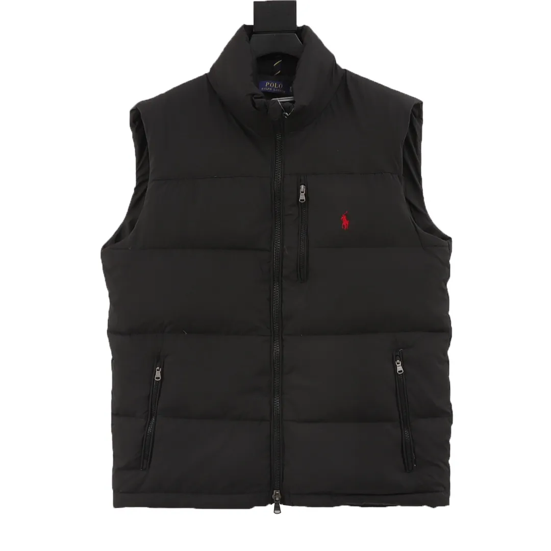 🅿️720 RALPH LAUREN/Ralph Lauren 24FW R51 pony logo embroidered down vest-paint black/matte black/matte navy Full of high-end look and feel, simple but not simple. Whether it is the fabric material or the overall outline, it has both fashionable styling and good cold-proof effect, and brings a comfortable wearing experience and feeling. It can concave shape and keep warm, three-dimensional and full, highly practical, filled with white duck down inside, same style for men and women, three-label customized accessories SIZE: M-XXL